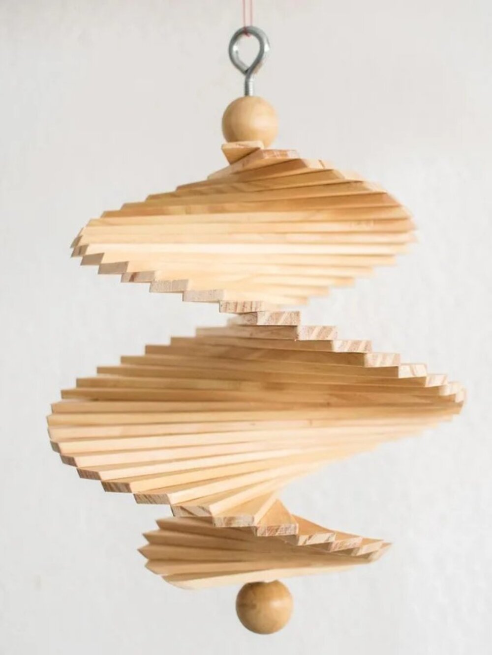 Scroll LeftScroll Right Wood mobile, 'Fresh Breezes' - Handcrafted Wooden Helix